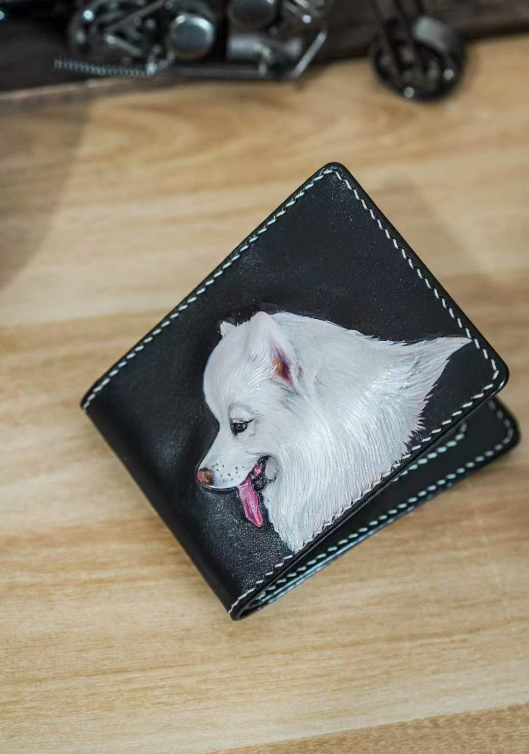 Wallet — custom leather artwork by Elena Pawtraits