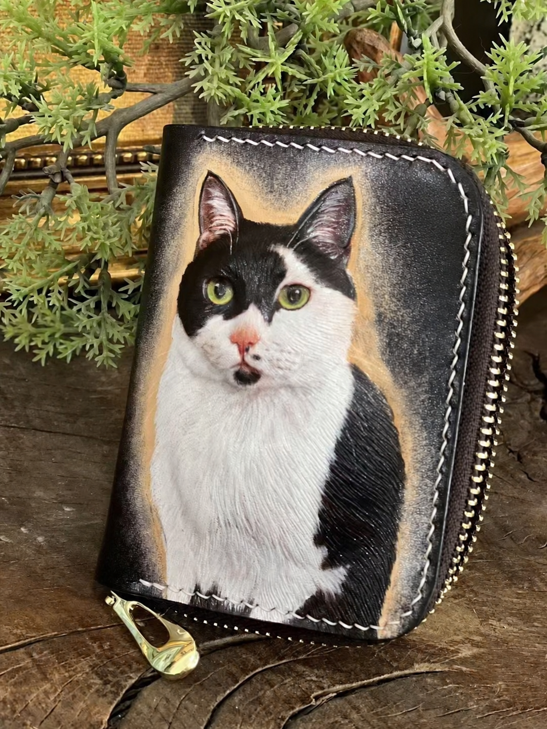 Card Holder — custom leather artwork by Elena Pawtraits